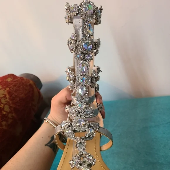 NWOT Gladiator Rhinestone Sandals - Picture 2 of 16